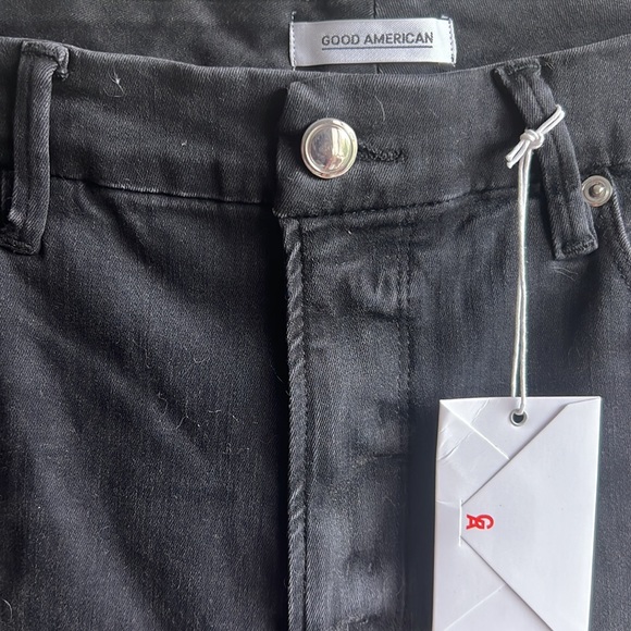 NWT Good American Good Legs Women’s High Waist Crop Black Skinny Jeans Size 18 - Picture 3 of 16